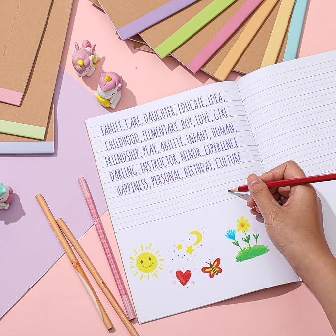 Henoyso 60 Pack Primary Composition Notebook, 9-3/4" x 7-1/2", Kids Primary Journal, K-2 Writing Notebook for Kids Student Draw Write Story Journal Half Blank Books(Macaron Color)