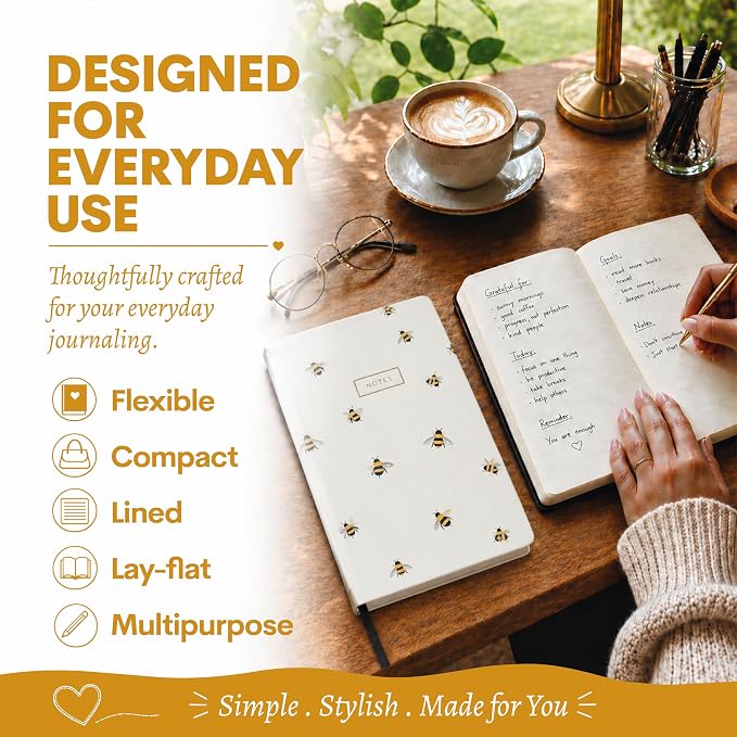 WORLD TRAVELER Eccolo A5 Hardbound Journal Notebook 256 Ivory Lined Pages | Sturdy Flexible Hardcover, 80GSM Acid-Free Ivory Pages, Smyth-Sewn Lay-Flat Binding, Ribbon Bookmark
