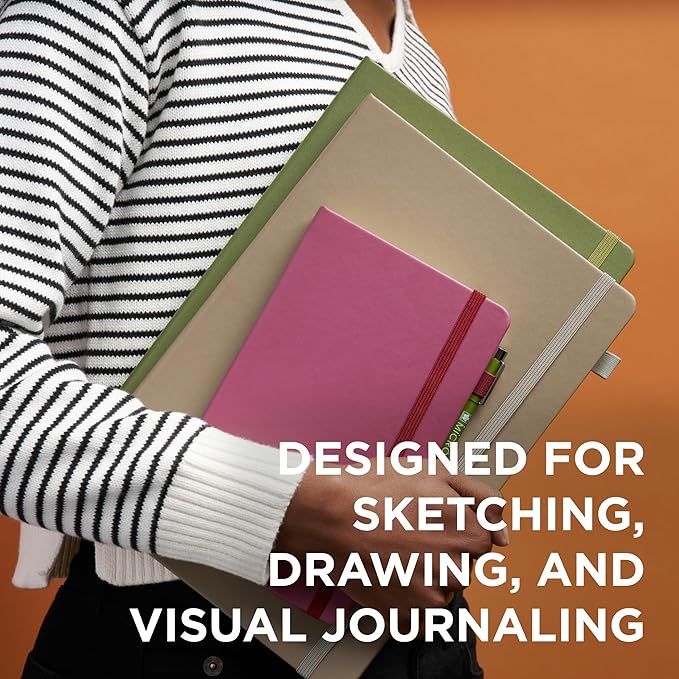 Sakura Sketchbook A4 - Drawing Sketchbook for Visual Journaling, Effortless Sketching & Personal Use - 140 GSM Paper - Hardcover Hardcover - 160 Pages - 8.3 x 11.7" - Black - Black Paper