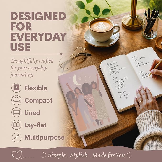 WORLD TRAVELER Eccolo A5 Hardbound Journal Notebook 256 Ivory Lined Pages | Sturdy Flexible Hardcover, 80GSM Acid-Free Ivory Pages, Smyth-Sewn Lay-Flat Binding, Ribbon Bookmark