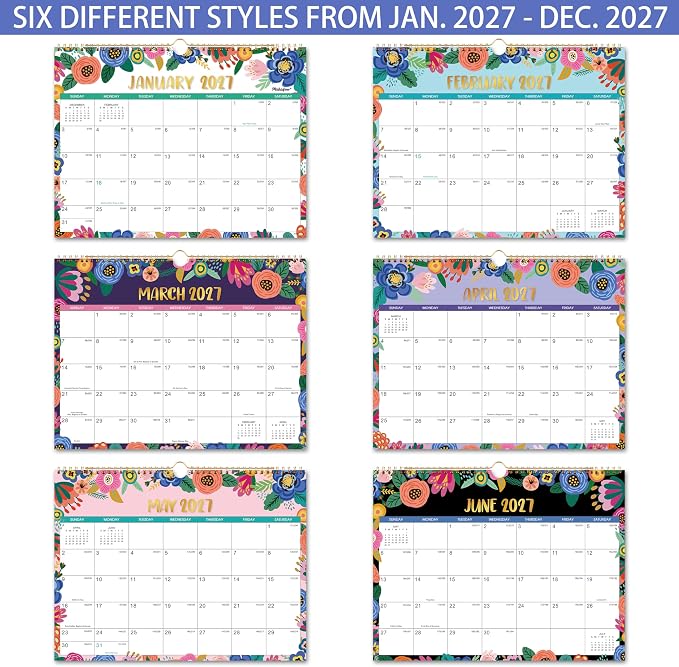 2027 Calendar - Wall Calendar 2027, 14.8'' x 11.5'', Jan. 2027 - Dec. 2027, Large Blocks, 2027 Wall Calendars with Julian Dates, Thick Paper