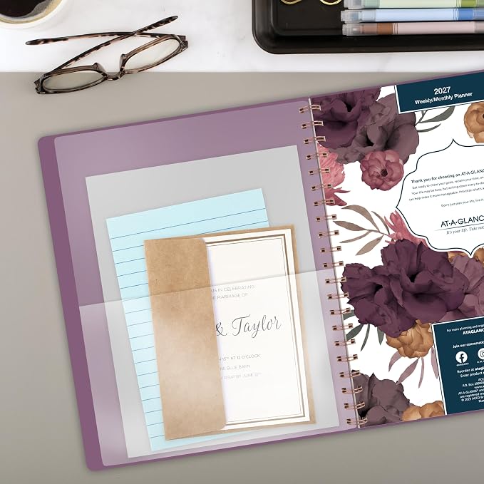 AT-A-GLANCE 2027 Planner, Weekly & Monthly, 13-Month Jan-Jan, 8.5" x 11", Dark Romance (5254-905-27)