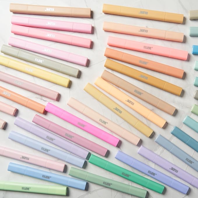 BLIEVE Bible Highlighters No Bleed, Pastel Colors, Dual Tip, 40 Pack | Aesthetic Cute Highlighters, Chisel Tip & Fine Point For Bible & Journaling
