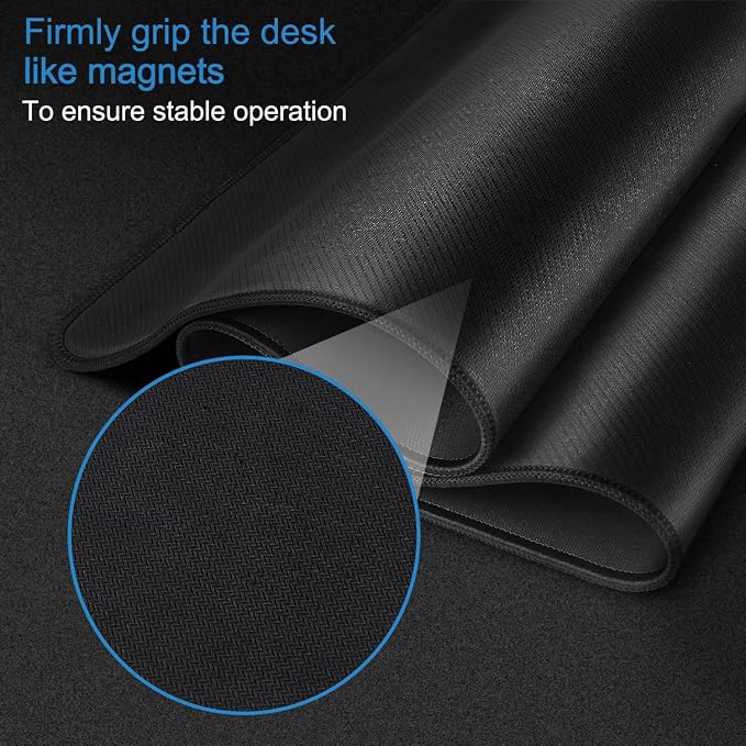 Large Gaming Mouse pad, 31.5x15.7 in Extended Desk Pad with Stitched Edges, Premium Microfiber Cloth Surface Waterproof Non-Slip Stable Rubber Base Keyboard Mat for Office Home Gaming, Black