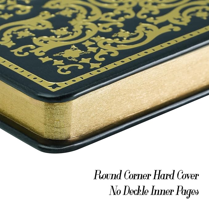 Gilded Vintage Leather Journal Hardcover Antique Diary Notebook | Ornate Decorative Pattern Cover, Premium Lined Paper, Classic Diary for Journaling, Writing, Poetry & Gifting