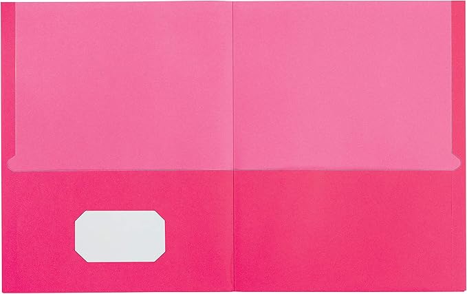 Oxford 2 Pocket Folders, Textured Paper, Assorted Colors (Blue, Purple, Teal, Orange, Pink), Contrasting Interior, Letter Size, 25 Per Box (53274EE) (Pack of 8)
