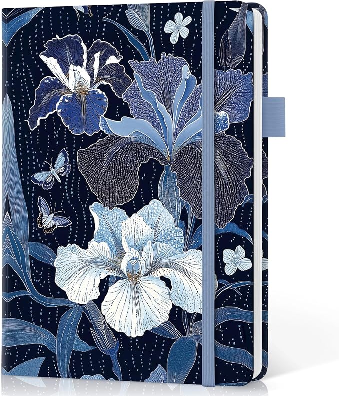 Taja Lined Journal Notebook for Women & Men, Hardcover Leather Journal for writing, A5 College Ruled Notebook for Work & Note Taking, Perfect for Office School Home Supplies, 160 Pages, Indigo Iris