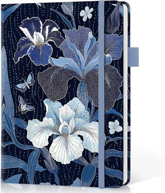 Taja Lined Journal Notebook for Women & Men, Hardcover Leather Journal for writing, A5 College Ruled Notebook for Work & Note Taking, Perfect for Office School Home Supplies, 160 Pages, Indigo Iris