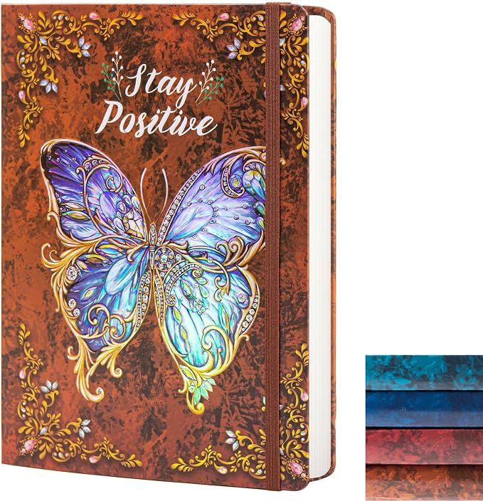 B5 Hardcover Journal for Women & Men -Butterfly Aesthetic Lined Notebook | 192 Pages Thick 80gsm Paper Writing Journal for Office, School, Travel Notes & Gift-9" x 6.9