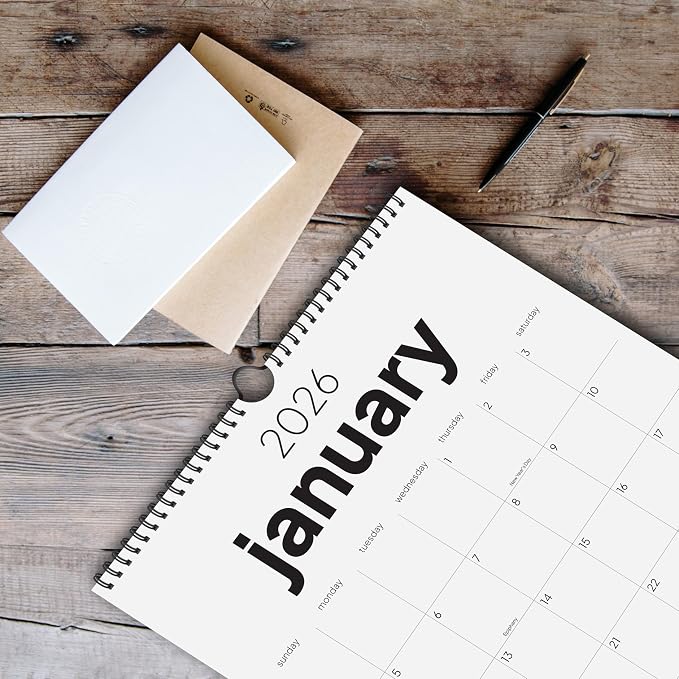 Wall Calendar 2026-2027, 18 Months, Runs from January 2026 to June 2027, 17" x 12" Large Wall Calendar with Hanger, Thick Paper and Spiral Binding. Simple and Stylish Aesthetic Design.