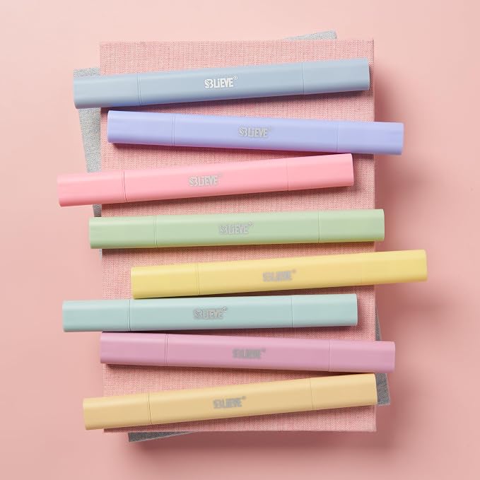 BLIEVE Bible Highlighters No Bleed Through, Pastel Colors, Dual Tip, 8 Pack | Aesthetic Cute Highlighters, Chisel Tip & Fine Point For Bible & Journaling, Back To School Supplies