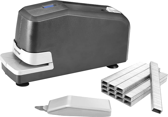 Bostitch Office Impulse 30 Sheet Electric Stapler Value Pack - Heavy Duty, Black (02638) & Bostitch Standard Staples, 1/4" Length,Full Strip Staples, 5000 Per Box, 5-Pack