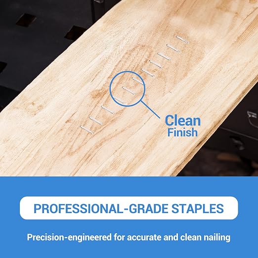 meite T50 Staple Gun Staples, 1/2 Inch Heavy Duty Staples, Galvanized 20 Gauge 3/8 Inch Crown Staple for Upholstery, Construction, Furniture (10 Packs)