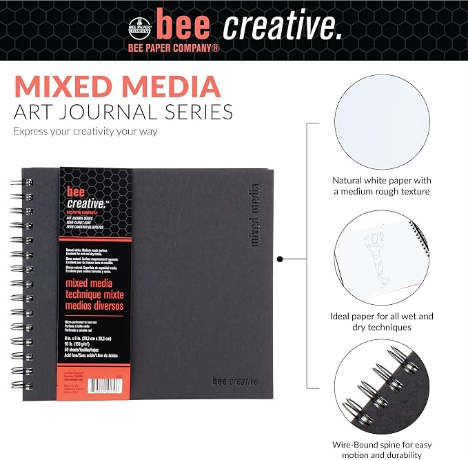 Bee Paper - 8.8"x 8" Bee Creative Mixed Media Journal