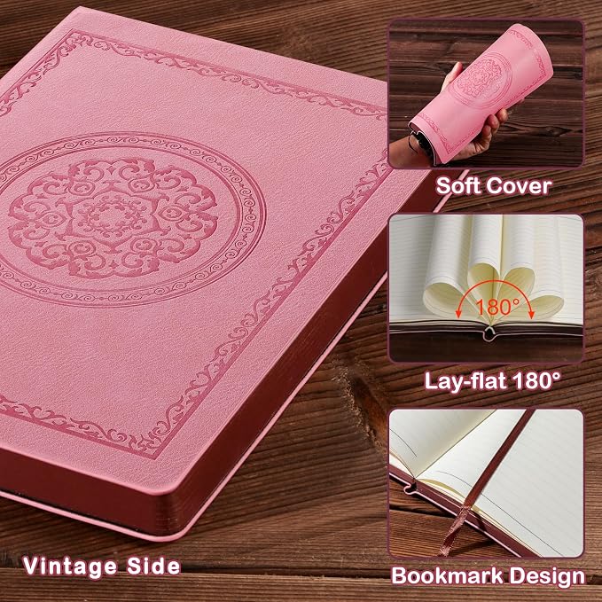 Fetinar 2026 Leather Vintage Journal Notebook,300 Pages,Leather Softcover Lined Journal Notebooks for Women Men,Notebook Journals for Writing Travel,Business,Office,8.5'' X 11.3''