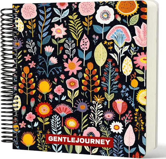 Hardcover Sketchbook,7.2"x 8.3"Spiral Bound Drawing Pad,Vintage Folk Floral | 150gsm(92lb)Acid-Free Thick Paper,Blank Art Journal for Adults,Artists&Beginners,Ideal for Sketching,Doodling and Mixed Media