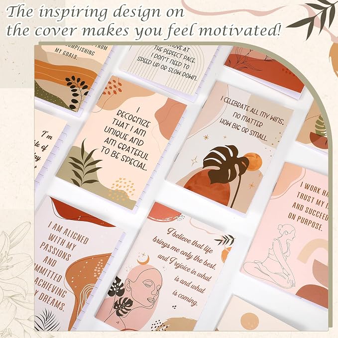 Tatuo 24 Pcs Positive Affirmation Notebooks for Women Boho Inspirational Notebook Small Motivational Encouragement Notepads Daily Affirmations Journal Student Teacher Coworker Back to School Supplies