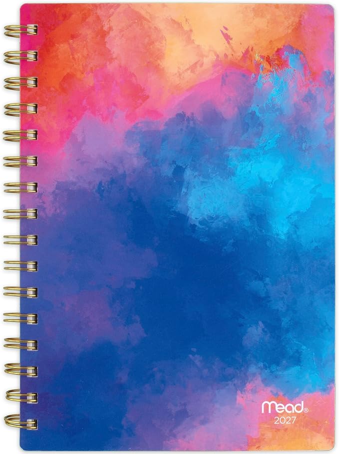 Mead Cambridge 2027 Planner, Weekly & Monthly, 15-Month Oct-Dec, 5.5" x 8.5", Neochrome (1805-200-27)