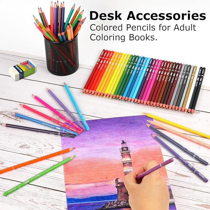 Hapikalor 72 Colored Pencils for Adult Coloring Books, Professional Coloring Pencils Set, Art Supplies for Drawing, Sketching, Gifts for Teens