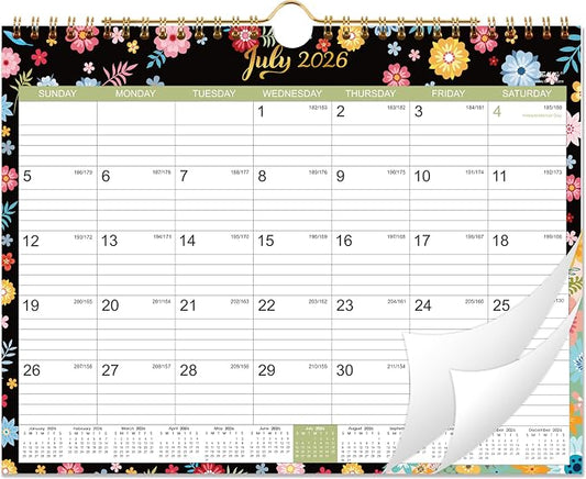 Calendar 2026-2027 - Wall Calendar 2026-2027 with 18 Months，14.6" x 11.5" | Jul 2026 - Dec 2027, Twin-Wire Binding + Hanging Hook + Large Blocks + Julian Dates, Perfect Wall Calendar for Organizing