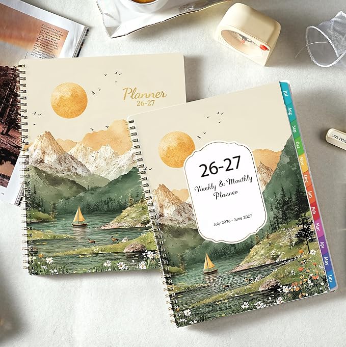 Planner 2026-2027 - Academic Planner 2026-2027 Weekly and Monthly, July 2026 - June 2027, 8.5''x11'', Weekly Monthly Planners with Printed Tabs, Inner Pocket | July 2026 - June 2027, Weekly Monthly Planners, Printed Tabs, Inner Pocket, Planner for Stud...
