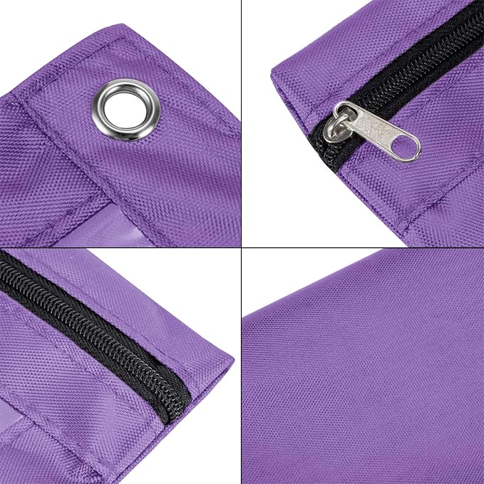 3-Ring Pen Pencil Pouch with Clear Window Stationery Bag Binder Case Classroom Organizers Purple