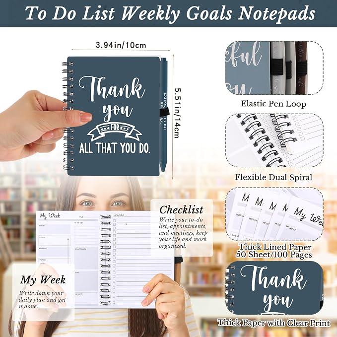 Tellingyou 20 Pcs Bulk Employee Appreciation Gifts A6 Notebook with Pens Back to School Gift Thank You for Teacher Student Team Office Coworker Staff Volunteers Affirmation Gifts (Neutral Colors)