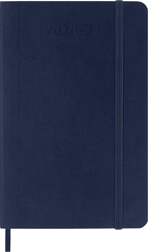 Moleskine 2026-27 18-Month Weekly Planner, Pocket, Sapphire Blue, Softcover | July 2026-December 2027 Pocket (3.5" x 5.5") 208-page weekly planner with weekly spreads, ruled notes pages, and stickers.