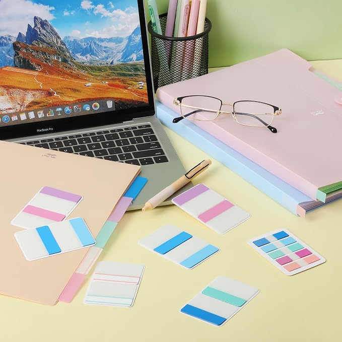 Mr. Pen- Sticky Index Tabs, 500 Pcs, 21 Sets, Colorful | Writable Colored Pages Markers Labels for Reading Notes, Books, Binders, Notebook, Folders and Classify Files