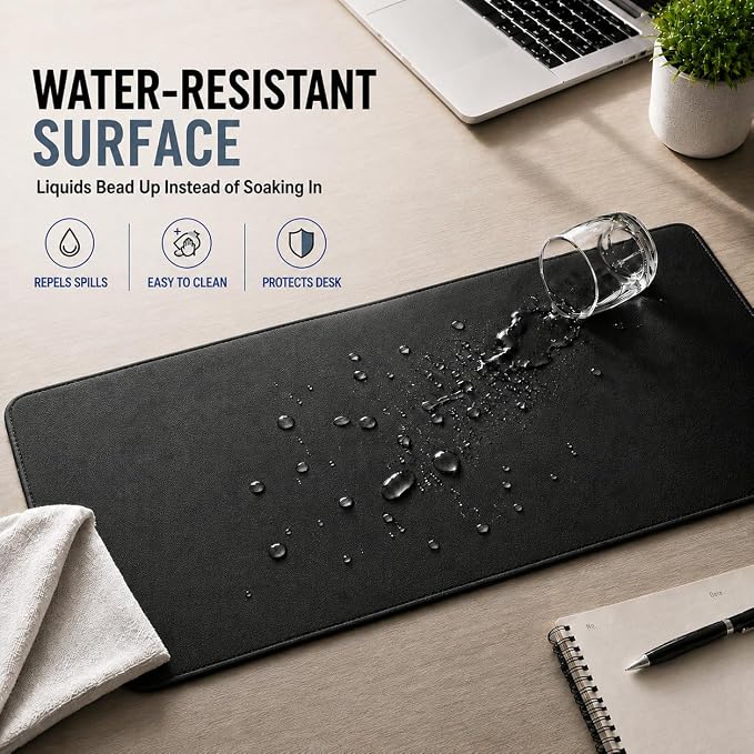 KTRIO Large Gaming Mouse Pad Desk Mat for Gamer, 31.5" x 11.8", Black, XL | Extended Size Design, Superior Micro-Weave Cloth, Non-Slip Rubber Base, Durable Stitched Edges, Water-Resistant Coating