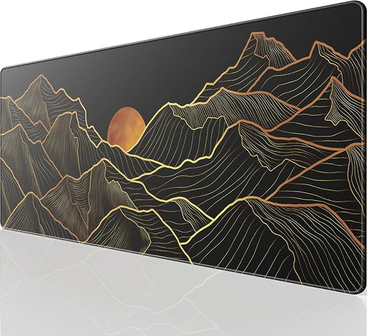 KTRIO Large Gaming Mouse Pad, Desk Mat, 31.5 x 11.8 in, Bright Rise, XL | Smooth Micro-Weave Surface, Artistic Pattern Design, Non-Slip Rubber Base, Durable Stitched Edges, Office & Home Use