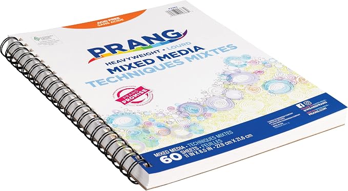 Prang (Formerly Art Street) Mixed Media Journal, Heavyweight, 8.5" x 11", 60 Sheets (Pack of 2)