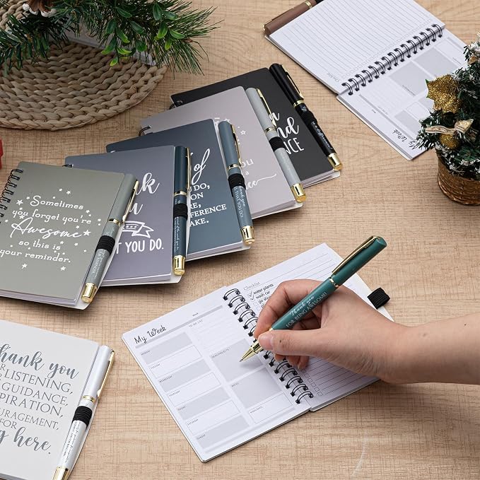 Tellingyou 60 Pcs/ 30 Set Team Appreciation Gifts for Employees Coworker A6 Notebook with Ballpoint Pens Thank You to Do List Notepad for Housekeeping Week Office Staff Teacher Back to School (Boho)