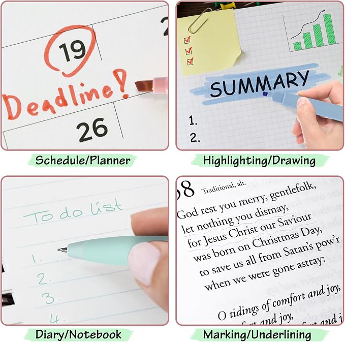DazSpirit Bible Journaling Kit, Bible Study Supplies Set for Women & Men | 12 Pastel No Bleed Highlighters and 6 Color Pens & Laminated Tabs, Bible Essentials, Christian Gifts