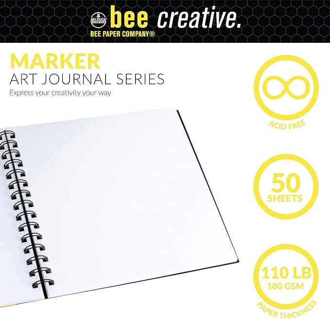 Bee Paper - 8" x 8" Creative Marker Drawing Journal