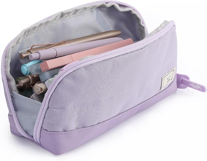Mr. Pen- Wide-Opening Pencil Case, Triangle Design | Compact & Spacious Pencil Cases with 5 Mesh Pockets, Bag Pouch, Box Organizer for Students, School Supplies, Aesthetic Supply