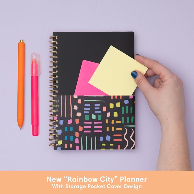 Blue Sky 2026-2027 Weekly & Monthly Academic Planner, 5"x8", Rainbow City | 15-Month, April 2026 - June 2027, Flexible Cover With Zip Pouch, Wirebound, Tabs, Storage Pocket, Academic Year, Brook Gossen