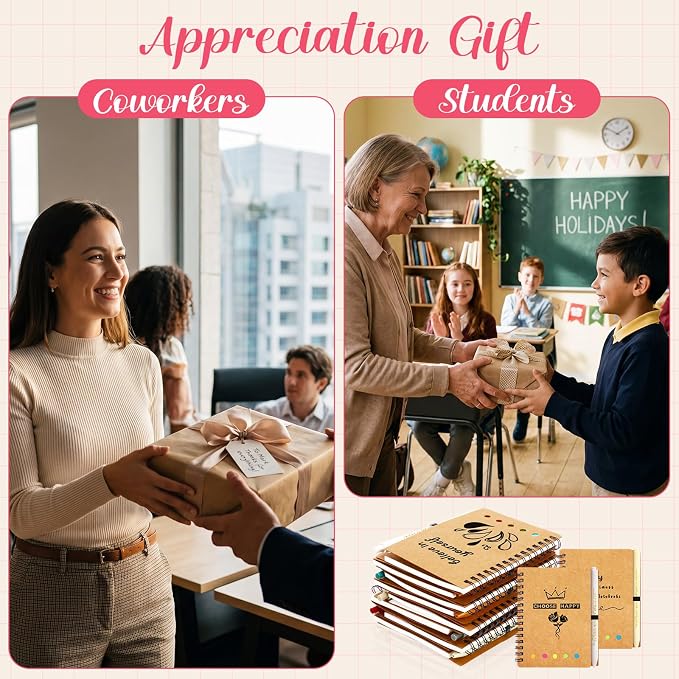 Resurhang 32 Set Back to School Gifts Bulk Teacher Appreciation Inspirational Notebooks Mini Journals with Pens Thank You Gifts for Students Employee Coworker Staff Office Supplies