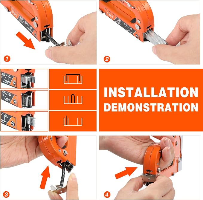 ValueMax Staple Gun, Heavy Duty 3-in-1 Manual Nail Gun with 3000 Staples, Upholstery Stapler for Wood, Furniture, Carpet, Carpentry, DIY, Wire, Decoration, Craft, Fixing Material, Decoration | Upholstery Stapler for Wood, Furniture, Carpet, Carpentry, ...