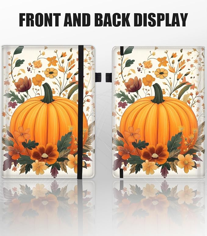Hardcover Executive Notebooks, A5 PU Leather Lined Journal Notebook, 200 Pages Thick Paper Subject Notebooks for School,Work,Home Writing Business Notebook, Diary Book ，Pumpkin
