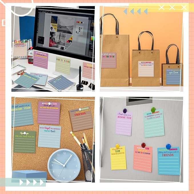 Yinder 24 Pcs Sticky Notes Gifts Bulk,Thank You,Morandi