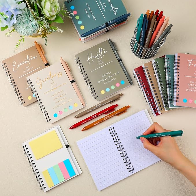 40 Pcs Motivational Inspirational Notebook Bulk with Notes Pen,Multicolor | Back to School Spiral Notebooks Inspirational Motivational Appreciation Gift for Students Teacher Employee Team Coworker