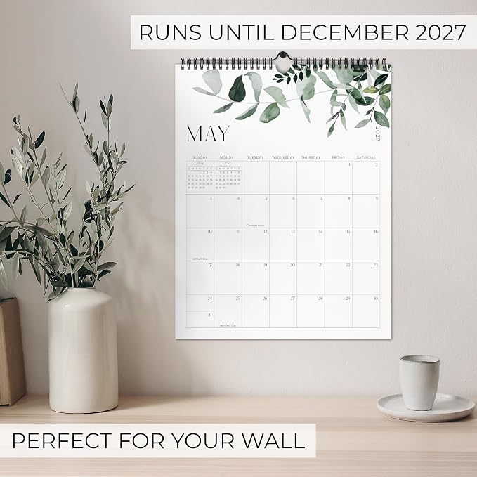 Aesthetic 2026-2027 Wall Calendar - Runs from June 2026 Until December 2027 - The Perfect Modern Greenery Calendar Planner for Easy Organizing