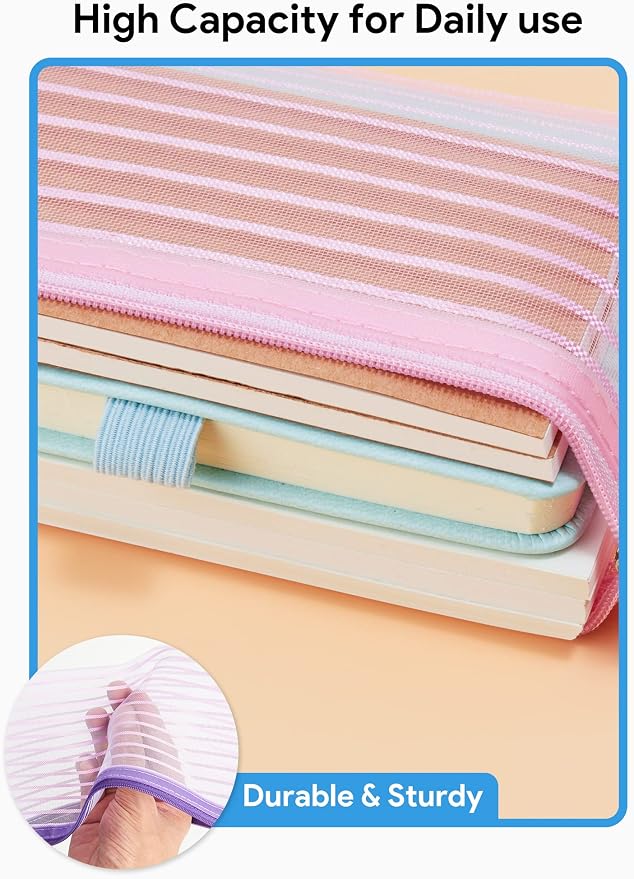 JARLINK Zipper Mesh Pouch, 40 Pcs multi-use Pencil Bags in 10 Colors | Multipurpose Pencil Pouch Bulk for School, Office Supplies, Cosmetics, Makeup&Travel Accessories, Solid Color