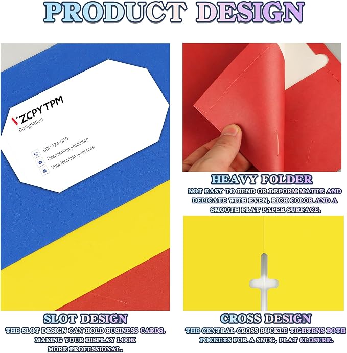 8 Packs Pocket File Folders,Assorted Color Two Pockets File Folder | Fit Letter Size 8.5x11Inches Document,File Folders for Office,School and Home,Organizer
