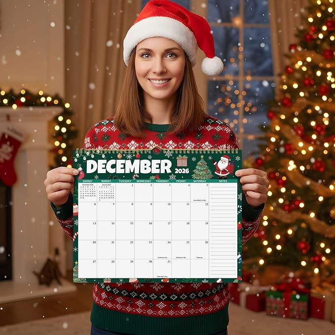 2026 Wall Calendar 12 Months, Wall Calendar from January 2026 to December 2026, Large Hanging Calendar with Thick Paper, Perfect for Home and Office Monthly Organizing & Planning, 14"x11", Seasonal