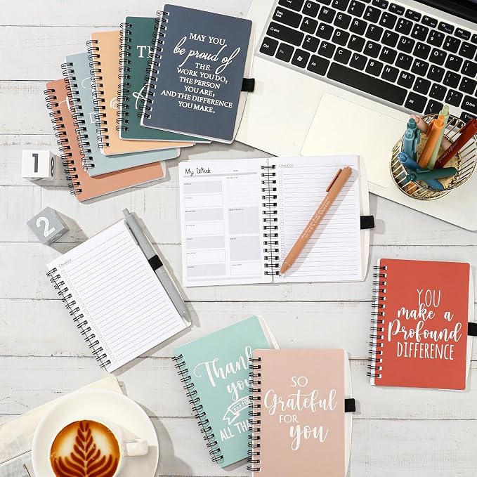 Tellingyou 20 Pcs Bulk Employee Appreciation Gifts A6 Notebook with Pens Back to School Gift Thank You for Teacher Student Team Office Coworker Staff Volunteers Affirmation Gifts (Fresh Colors)