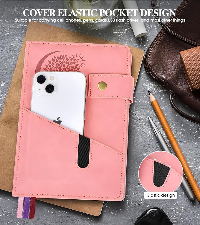 PAIBAS Lined Journal Notebook for Men, A5 Leather Journals for Writing Women, Hardcover Notebooks for Work,School,Note Taking,Travel,Business,Personal daily Diary,200 Page College Ruled (5.9" x 8.4")