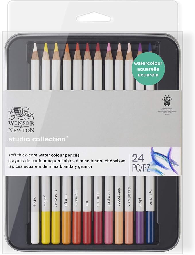 Winsor & Newton Studio Collection Artist Pencils, Watercolor Pencils, Set of 24