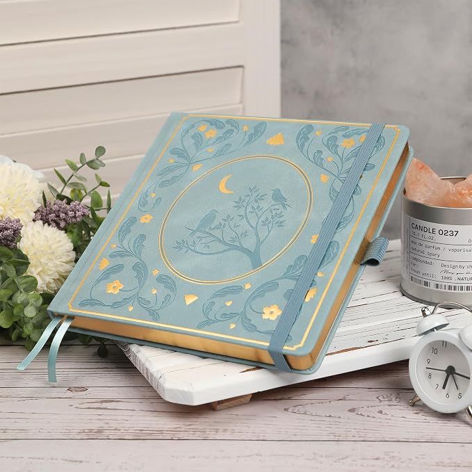 TIEFOSSI Dotted Journal Notebook, Dot Grid Notebook for Women Men, Hardcover PU Leather Journal, 160 GSM Thick Paper, 160 Numbered Pages with Gold Edges, 8 x 8 Square Diary